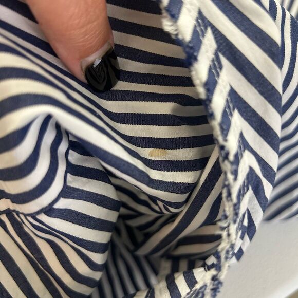 Niko And… Striped Button Down Shirt Women’s Long‎ Sleeve Artsy Cotton Navy Japan - Picture 13 of 16